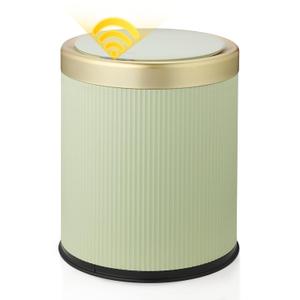 Smart Touchless Bathroom Trash Can, 2.8 Gallon Automatic Motion Sensor Rubbish Can with Lid Electric Small Garbage Bin for Kitchen, Office, Toilet, Bedroom -Green