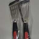 Fish Spatula Turner Set of 2, 600F Heat Resistant Silicone Spatulas for Nonstick Cookware, Metal Slotted Spatula with Silicone Edge for Fish, Egg, Pancake, Dishwasher Safe