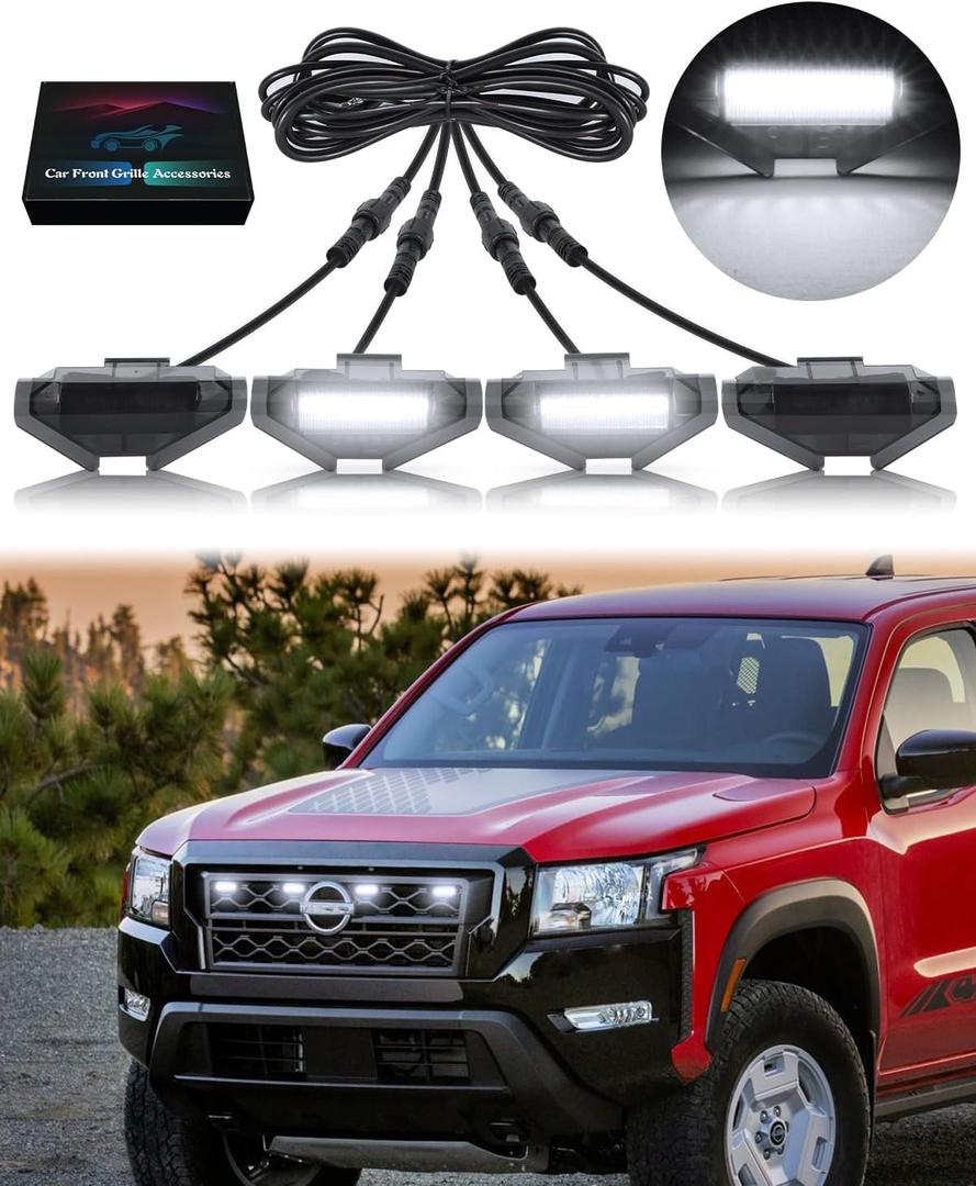 LED Grill Lights for Nissan Frontier 2022 2023 2024 Lights for Frontier S SV Pro4x OEM Grille White Lamp