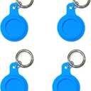 Apple AirTag Case 4-Pack with Keychains, Anti-Lost GPS Tracker Protector Case, Silicone Cover for AirTag (Blue)