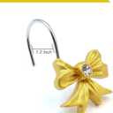 2 x Gold Bow Shower Curtain Hooks Rings Bow Knot Decorative Shower Curtain Hooks Cute Resin Hanger for Bathroom Metal Sparkle Art Decor 12 PCS