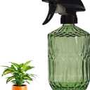 YYTSGG Glass Plant Mister Bottle, 15oz Refillable Water Spray Bottle with Adjustable Mist Nozzle for Indoor Flowers, Outdoor Gardening, Cleaning, Hair and Pets Care (Army Green)