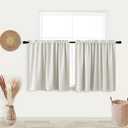 KOUFALL Short Curtains 30 Inches Long for Bathroom Set of 2 Panels Cafe Tier Curtains Blackout Room Darkening Rod Pocket Cream Beige Curtains 30 Inch Length for Small Windows Kitchen 52x30