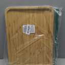 Bam&Boo Bamboo Serving Tray Natural Minimalist Rectangular (15.6 x 11.8" x 0.8") Coffee, Tea, Food, Drinks, Storage, Decor for Home, Kitchen, Bathroom