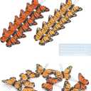 24pcs Monarch Butterflies Monarch Butterfly Decorations Kit with Magnet for Dia de Los Muertos Decorations Halloween Decorative Butterflies-2.25 inch KP06M