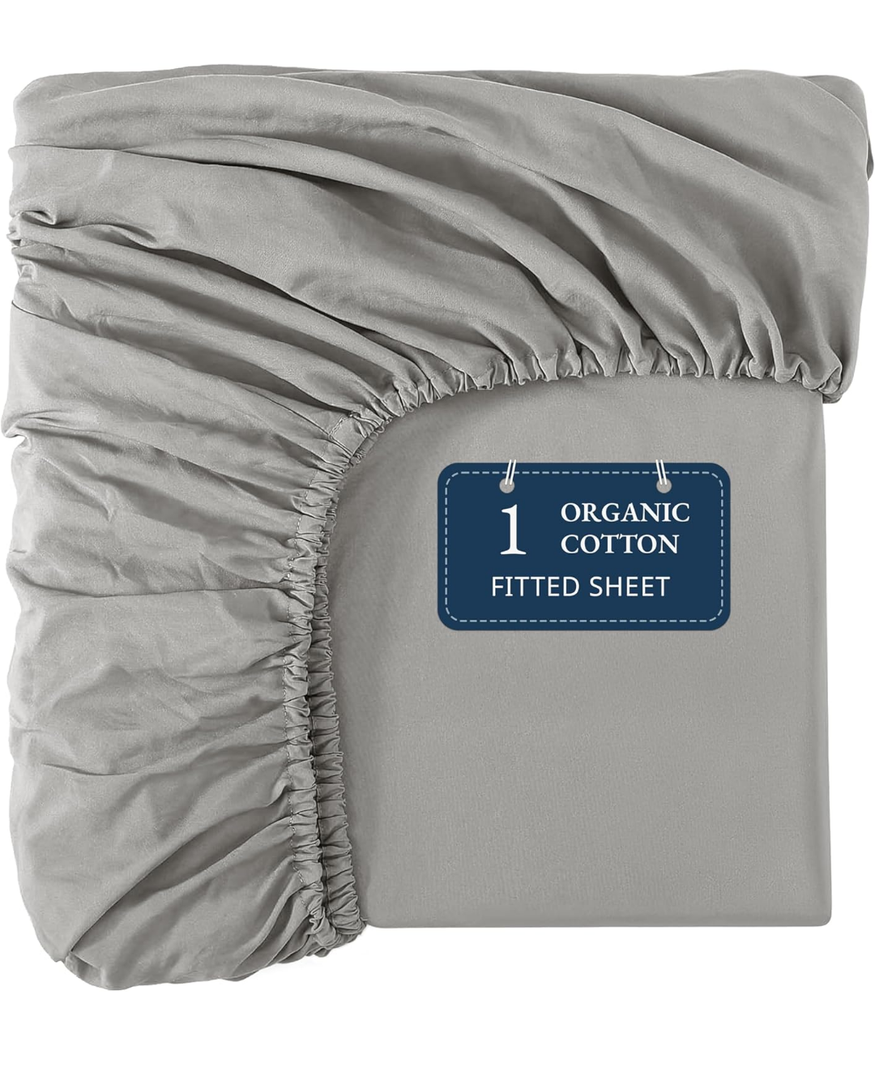 100% Organic Cotton Size KING 1 Fitted Sheet 78"x80" +15 Deep Pocket