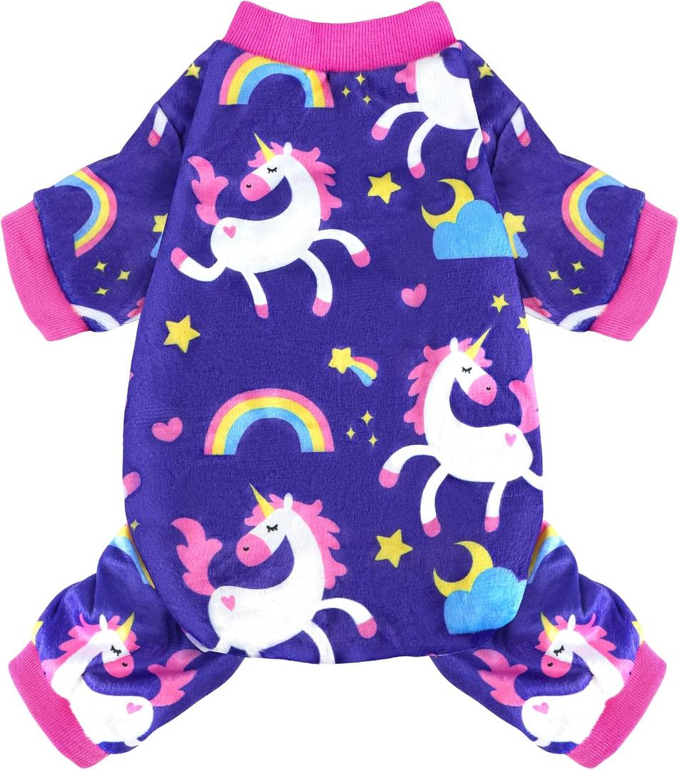 Dog Pajamas Soft Lightweight Dog Onesies Outfit Clothes for Medium Puppy Pjs for Pet Boys Girls Dogs Cats M (Back: 9",Chest: 13.7", Neck: 9")