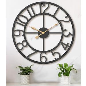30 Inch Extra Large Giant Wall Clock,Oversized Round Silent Vintage Industrial Black Metal Farmhouse Big Arabic Numeral Wall Clocks for Living Room,Kitchen,Bedroom Home Decor