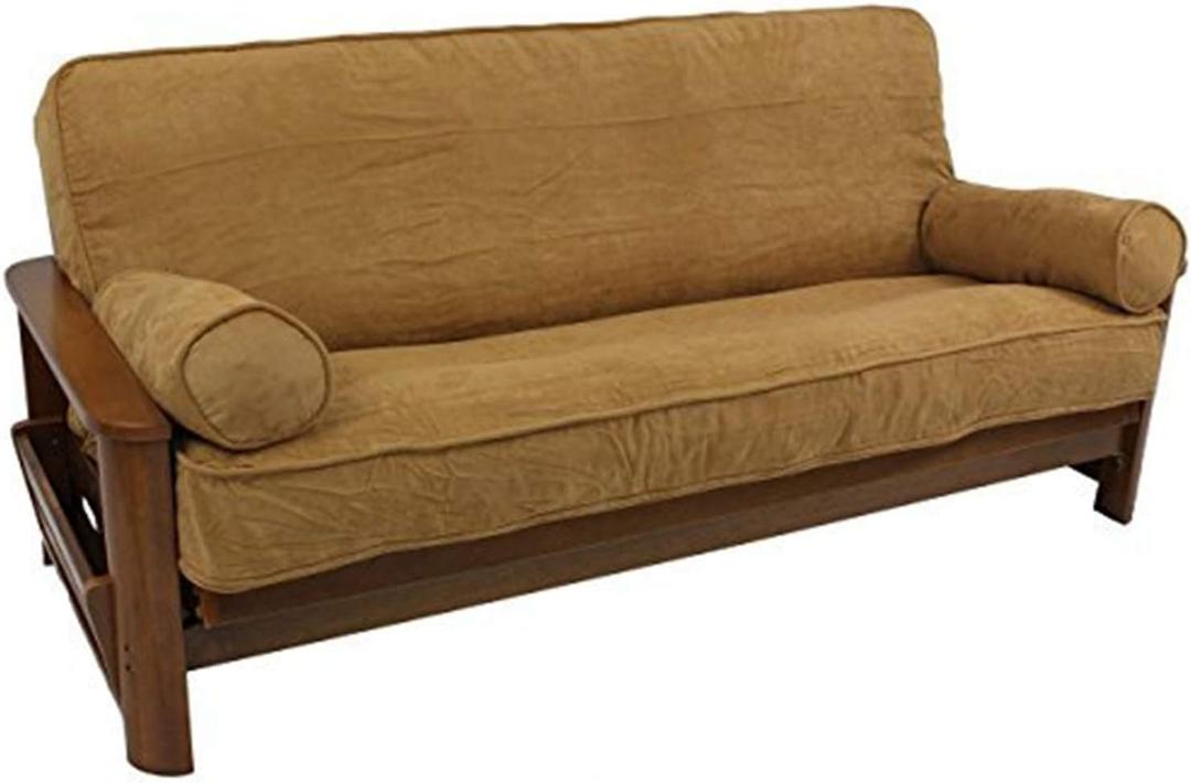 Blazing Needles Microsuede Full-Size 9-inch Futon Cover Set with Pillows, Mojito Lime