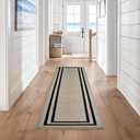 Nautica – Runner Rug | Indoor Runners for Hallways and Entry Rugs| Non-Slip and Non-Skid Entry and Kitchen Door Mat| Machine Washable Entryway Carpet Rugs | 2'2" x 8'| Double Border Natural Twist