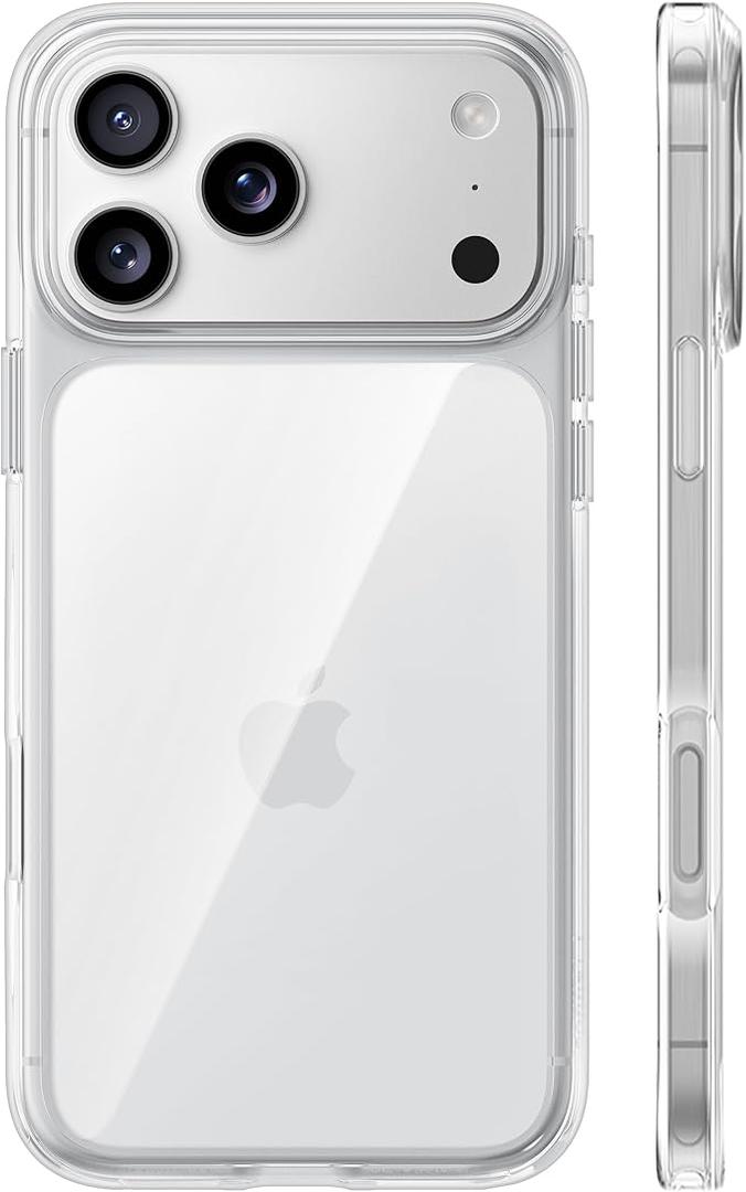 TORRAS for iPhone 17 Pro Max Case Crystal Clear, [AntiYellowing][MilitaryGrade Protection], Ultra Slim Transparent AntiScratch Back, Soft Bumper, NonSlip 17 Pro Max Phone Case, Clear 6.9"