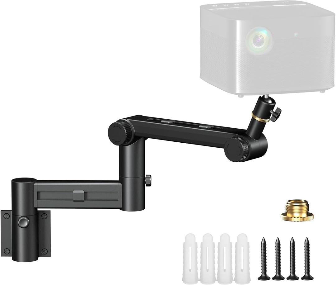 Aokeo Projector Wall Mount, 360 Adjustable Projector Stand Wall Mount for Cameras,projectors,VCRs,CCTV