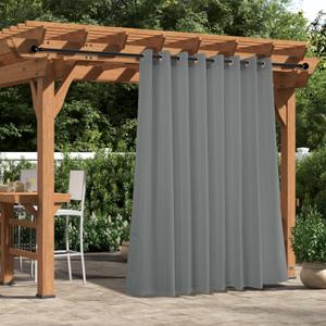 Outdoor Curtains for Patio - 2 Panels Waterproof Grommet Top Curtains, Gray Woven Textured Outside Curtain for Gazebo, Porch, Pergola, Cabana, Deck, Sunroom, 100W x 84L inch, Gray (Grey)