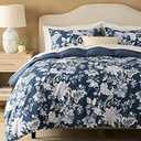 Bedsure Duvet Cover King Size - 100% Cotton Reversible Navy Floral Pattern Duvet Cover Set, 3 Pieces Soft & Breathable PureWoven Bedding Set with 2 Pillow Shams, (Vintage Navy Floral, 104"x90")

ASIN: B0FWK69HNC