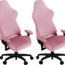 SARAFLORA 2 Pack Gaming Chair Cover, Stretchable Computer Chairs Cover Removable Office Chair Cover for Armchair, Swivel Chairs, Computer Boss Chair, Spandex Chair Slipcovers, Pink