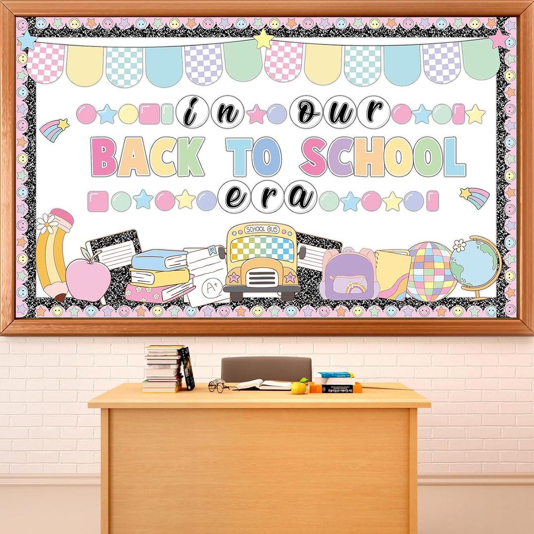 Composition Notebook Back to School Classroom Decorations Welcome Back to School Bulletin Board First Day Bulletin Board in Our Back to School Era Cutouts for Office Wall Door Decor Supplies
