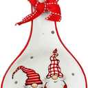 DOITOOL Santa Claus Spoon Rest Ceramic Gnome Spoon Rest Stand - Cute Christmas Kitchen Cooking Utensil Holder for Ladles Spatula - Christmas Party Decorations