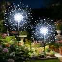 HPUFKOT Solar Garden Lights Outdoor,Waterproof Garden, 2PC 200 LED Twinkling Firework Lights Decorative with 8 Modes,Decor for Yard Patio Pathway Lawn for Yard Outside Fairy Decorative