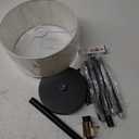 Cordless Rattan Floor Lamp with 3 Color Temperature, Dimmable Rechargeable Farmhouse Floor Lamp with Pull Cord Switch Boho Tall Standing for Living Room/Bedroom/Home Bulb Included (White)