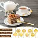Eboot 40 Pcs Gold Flower Teaspoon Stainless Steel Tea Party Spoons Mini Cute Teaspoon Stirring Coffee Sugar Drink Demitasse Espresso Spoons for Bridal Shower Wedding Party Favors Decorations