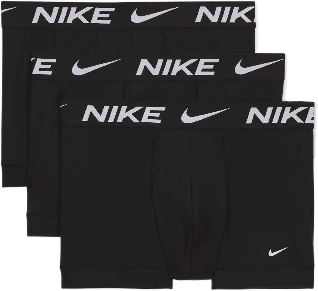 Nike Men's Dri-FIT Essential Micro 4" Trunk Boxer Briefs 3 Pack (Large, Black(KE1156-001)
