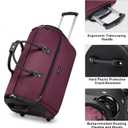 Modoker Rolling Garment Bags, Large Garment Duffle Bag with Wheels, 3 in 1 Garment Suit Luggage Bag for Women Men Business Travel Weekender, Red