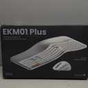 ProtoArc Ergonomic Wireless Keyboard Mouse, EKM01 Plus Full Size Ergo Bluetooth Keyboard Mouse Combo, Split Design, Wrist Rest, Multi-Device, Rechargeable, for Windows/Mac OS - White and Silver