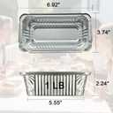 50 Pack 6.9"x3.5" Disposable Aluminum Loaf Pans with Lids - 1Lb Mini Baking Pans,foil pans, ldeal for Baking Bread, Cakes, Cinnamon Rolls & Storing Refrigerated Food