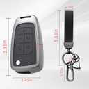 Key Fob Cover with Heavy-duty Keychain for Chevy Equinox Camaro Cruze Impala Malibu Sonic Terrain (Orange)