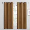 NICETOWN Sleek Blackout Curtains 68 inches Length for Small Windows, Noise Reducing and Block Draft Panels for Door Doorway Laundry Office Luxury Decor Theme (2 Panels, Gold Brown, W42 x L68 -Inch)