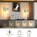 Rayogale Wireless Wall Sconces, Nickel Battery Operated Wall Sconce Set of 2 with Timer Function, Easy Install Dimmable Rechargeable Wall Lamps for Living Room, Bedroom, Hallway, Entryway Decor 3000K