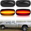 Bestview LED Dually Side Marker Lights for 2003-2009 Dodge Ram 2500 3500, AmberRed Front&Rear Bumper Fender Bed Lamp Assembly Kit accessories,Smoked Lens(Pack of 4)