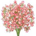 MEIVINES Artificial Flowers 8PCS Silk Flowers with Long Stems, Fake Flowers Bulk Fake Babys Breath, Pink Flowers for Tall Vase Outdoor Garden Wedding Party Home Table (Pink, 8PCS)