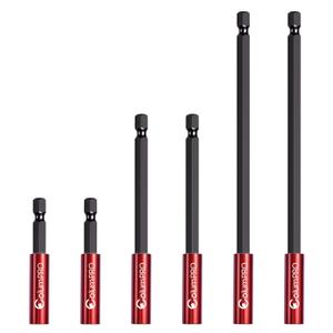 6PCS Strong Magnetic Drill Bit Extension Holder for Impact Driver,1/4" Hex Shank S2 Steel Magnetic Screwdriver Extension,Straight Without Bending Drill Bit Extender,2, 4, 6-inch Extensions