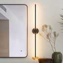 40In Hardwired Modern Wall Sconce for Bathroom Black Vanity Light Fixture 3000K Bathroom Sconce 360 Rotate Warm Light for Bedroom Living Room