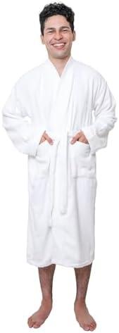 GOLD TEXTILES Premium Terry Cloth Robes for Man's Lightweight Bathrobe, Adjustable Towel Robe Belt with Collar S