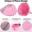 Queenmore Dog Cone, Soft Dog Cones for Large Dogs After Surgery, Comfy Cone for Dogs to Stop Licking, Adjustable Recovery Collar, Elizabethan Pet E-Collar for Wound Healing (Pink, L)