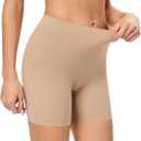 Seamless Slip Shorts for Women Under Dress Shaping Boyshorts Panties Tummy Control Shapewear (Medium, #31 Beige(Slip)