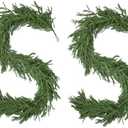 GIAUMA 2 PCS 6FT Norfolk Pine Garland Realistic - 72" Thick Deluxe Faux Christmas Greenery Garland Artificial Green Winter Pine Garlands for Mantle Staircase Table Indoor Outdoor Holiday Decoration : Home & Kitchen