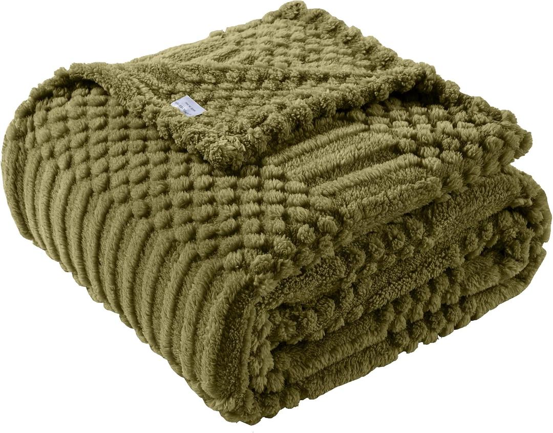 50x70 Inch Green Throw Blanket - Soft & Fluffy Fleece, Cute & Aesthetic, Perfect for Sofa, Couch, Chair, Bed, Living Room & Bedroom, All-Season Use, Plush & Cozy Decorative Blanket