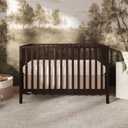 Dream On Me Synergy Wave 5-in-1 Convertible Crib, GREENGUARD Gold, Chocolate Chip