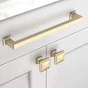 Asidrama 10 Pack 7 Inch(177mm) Brushed Brass Kitchen Cabinet Handles, Gold Cabinet Pulls Kitchen Cabinet Hardware Cupboard Handles Drawer Pulls