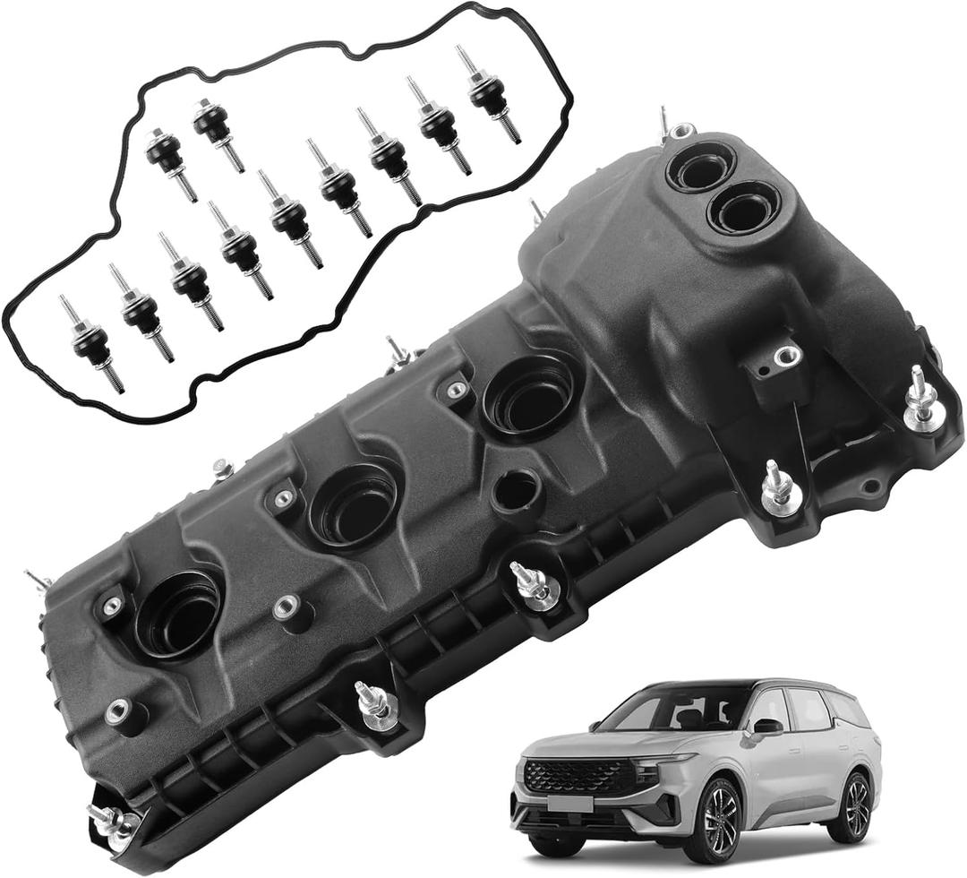 Engine Valve Cover with Gasket & Bolts for 2011-2019 Ford F-150, Explorer, Mustang, Edge, Flex, Taurus, Transit & Lincoln MKS, MKT, MKX, MKZ  3.5L 3.7L V6 | OEM Replacement (Left & Right)