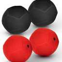 SWOOC Games - Replacement Balls for Giant Kick Darts - 2 Red and 2 Black (7-inch) - Inflatable Easy-Stick Balls - Giant Outdoor Games - Soccer Games - Giant Yard Games - Inflatable Soccer Dart Board