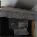 HomePop Home Decor | Medium Square Storage Ottoman with Hinged Lid | Ottoman with Storage for Living Room & Bedroom, Grey