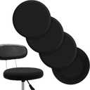 Boao Round 4 Pieces Black Bar Stool Covers Elastic Bar Chair Covers Washable Stool Cushion Slipcover for Home Hotel Use, 12-14 Inch