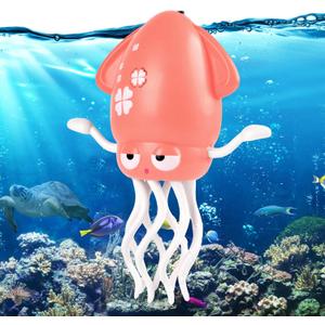 2 x Magic Dancing Octopus Toy, Squid Crawling Toy with LED Light & Music, USB Rechargeable Interactive Baby Toys, Tummy Time Toys for Toddler Boys Girls Birthday (Pink)
