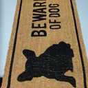 Frenchie Beware of Dog Natural Coco Coir Mat, Nonslip Welcome Doormat (17 x 30 in)