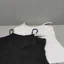 V FOR CITY Women's Shelf Bra Camisole Tops Adjustable Spaghetti Strap Cami Tank Cotton Undershirts 2 Pack (Large, Black/White)