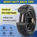 GICOOL 10" Flat-Free Solid Tire and Wheel Replacement 4.10/3.50-4, with 5/8" Axle Bore Hole, 2.2" Offset Hub, Compatible with Hand Truck Tire Garden Wagon Trolley Dolly